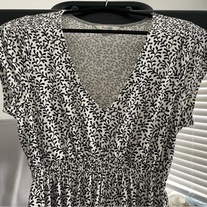 Boden Curved Waist Seam dress black white